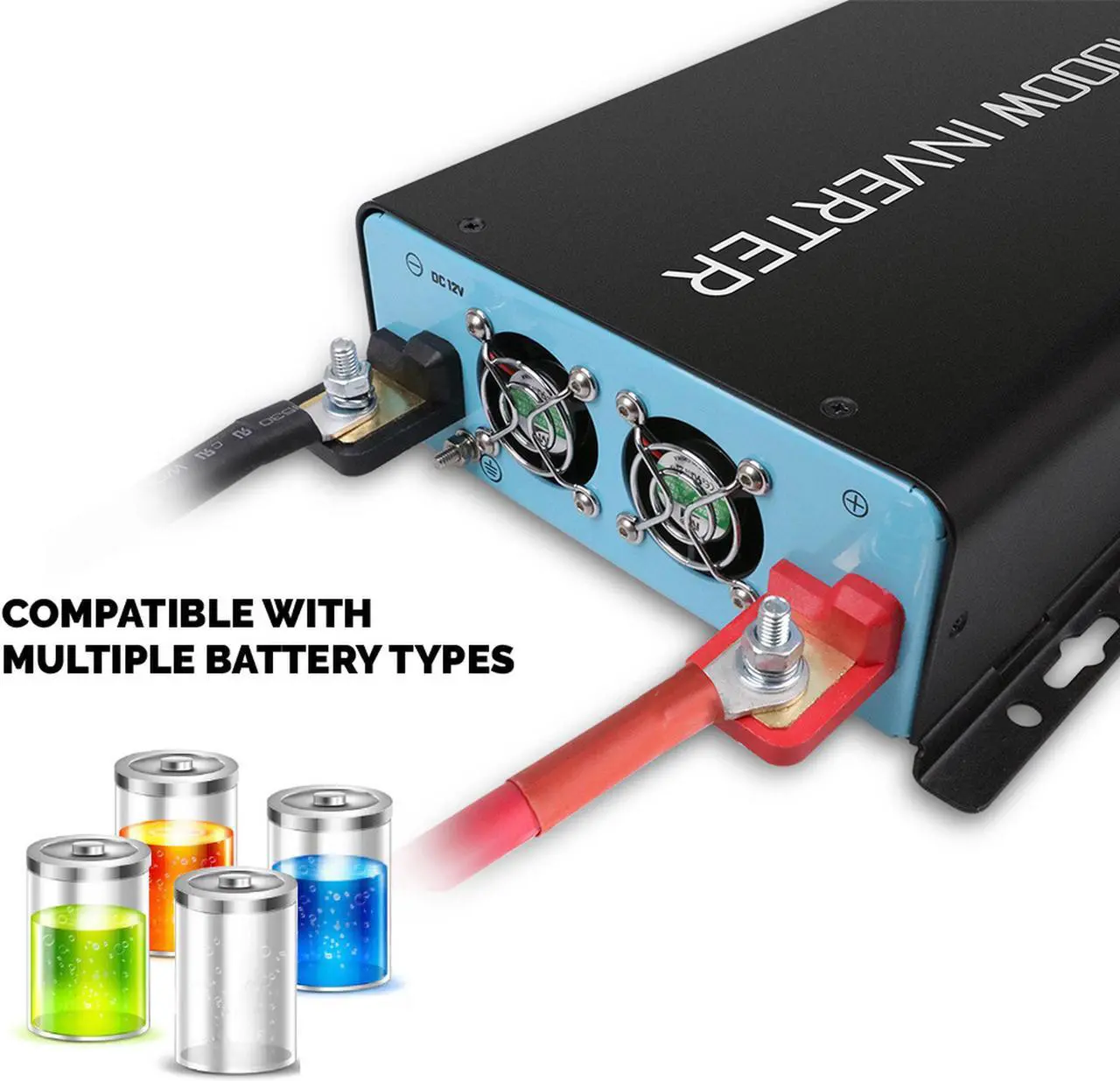 Alt view image 5 of 7 - Renogy 1000W 12V Pure Sine Wave Inverter With Power Saving Mode