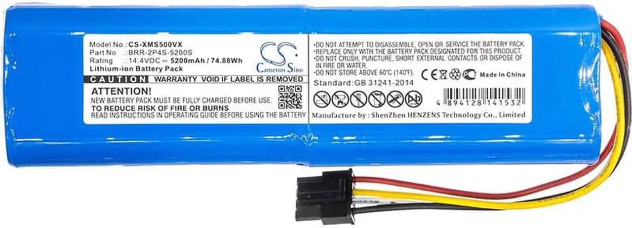 Alt view image 3 of 4 - Battery for Xiaomi BRR-2P4S-5200S Mijia Roborock S50 S51 S6 Sweep One S55 5200mA