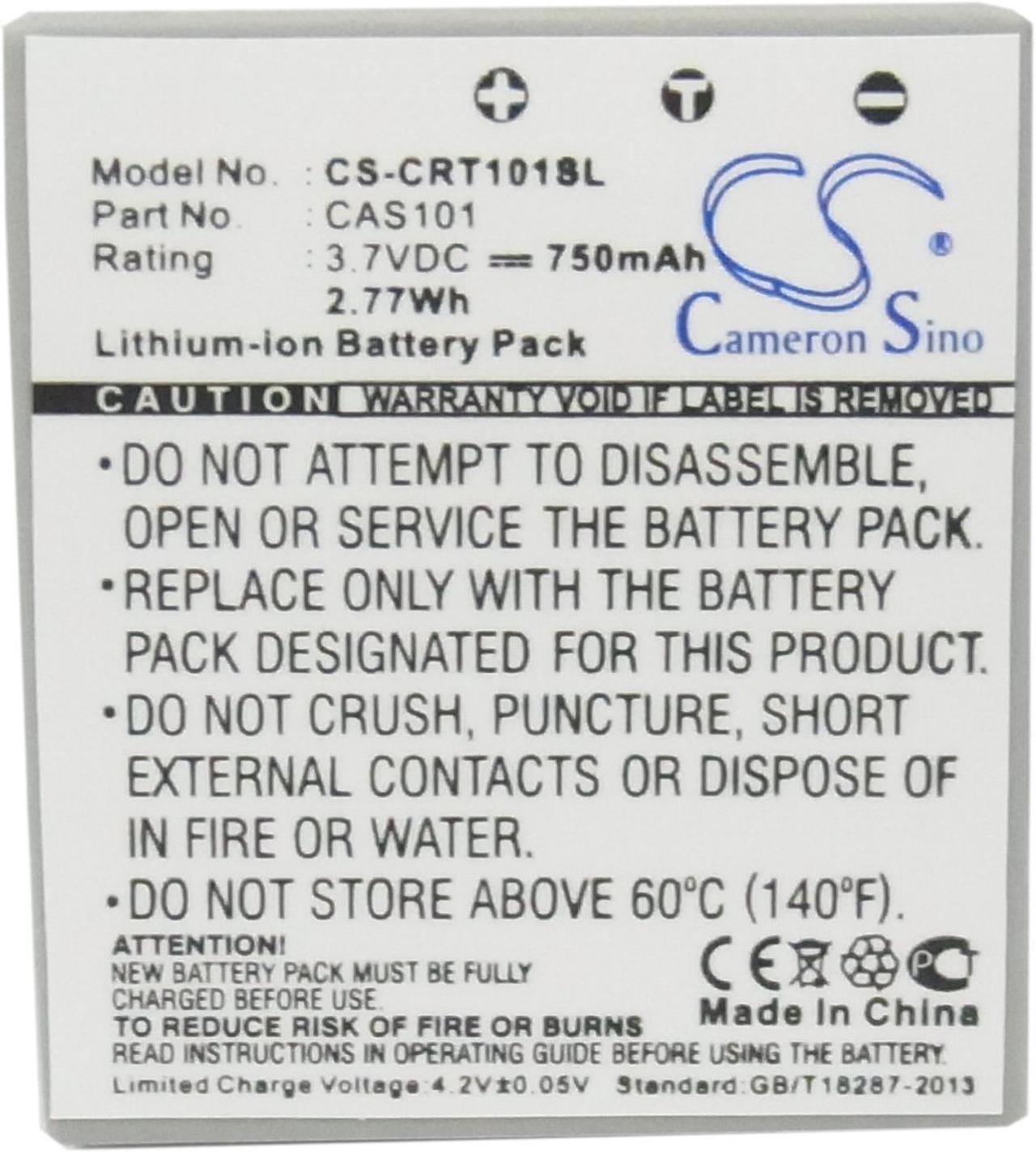 Alt view image 5 of 5 - Battery for Creative Vado Pocket HD Video Cam VF0570 CAS101 CS-CRT101SL 750mAh