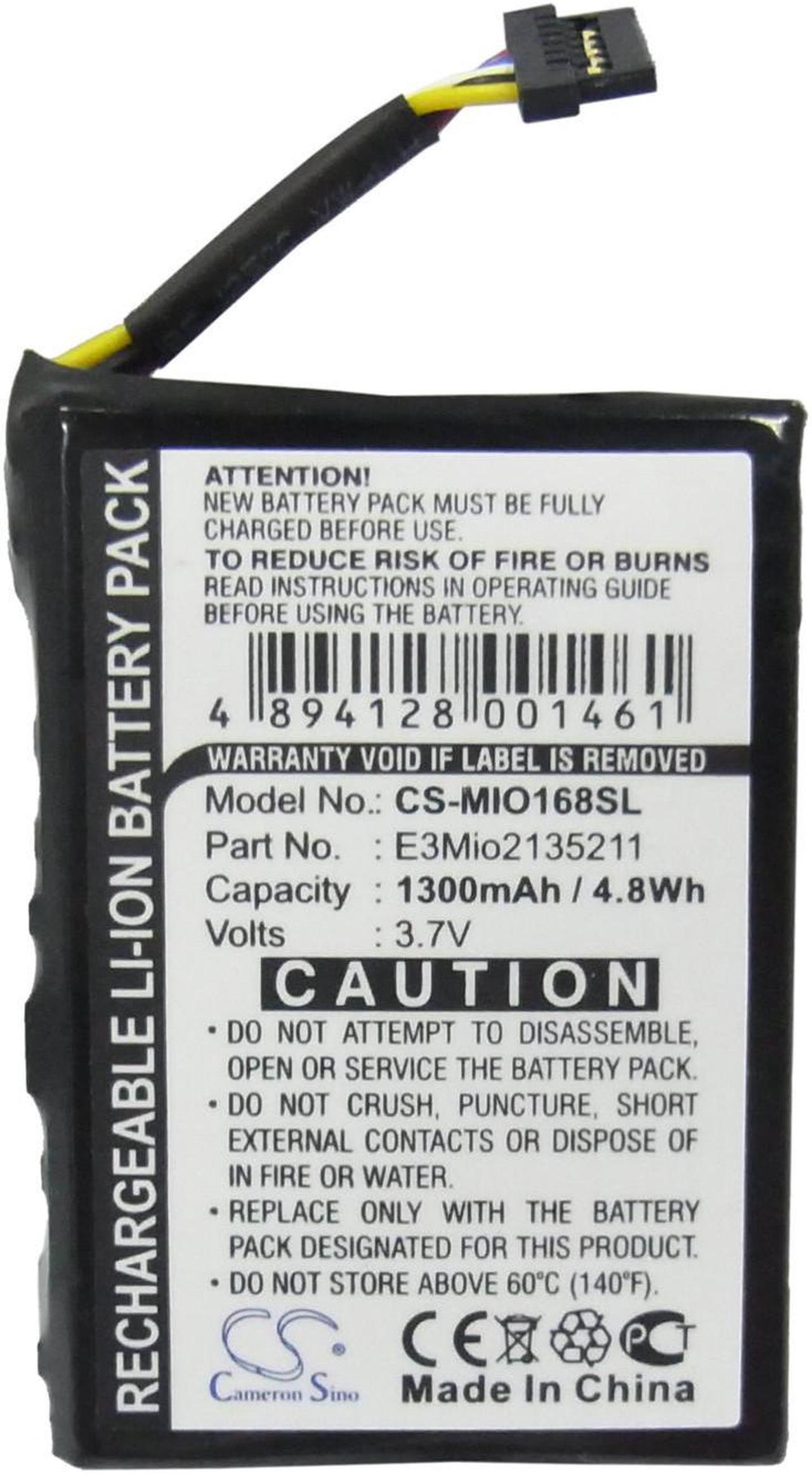 Alt view image 5 of 6 - Battery for Mitac E3MIO2135211 Pharos EZ-Road PEZ120 Mio 168 Navman PiN 300 100