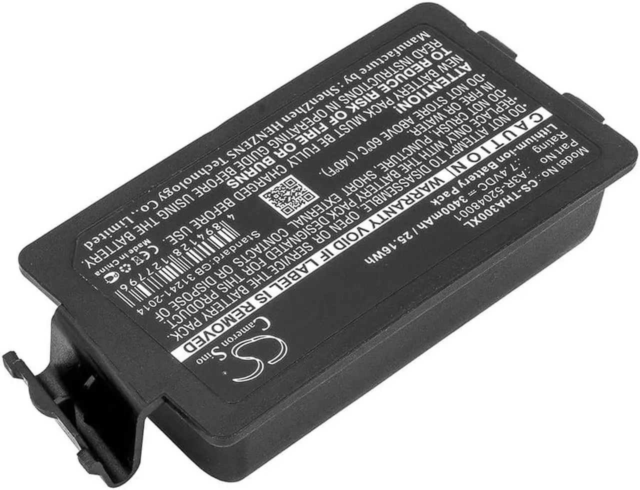 Alt view image 2 of 5 - XL Battery for TSC Alpha 3R Portable Printer A3R-52048001 CS-THA300XL 3400mAh