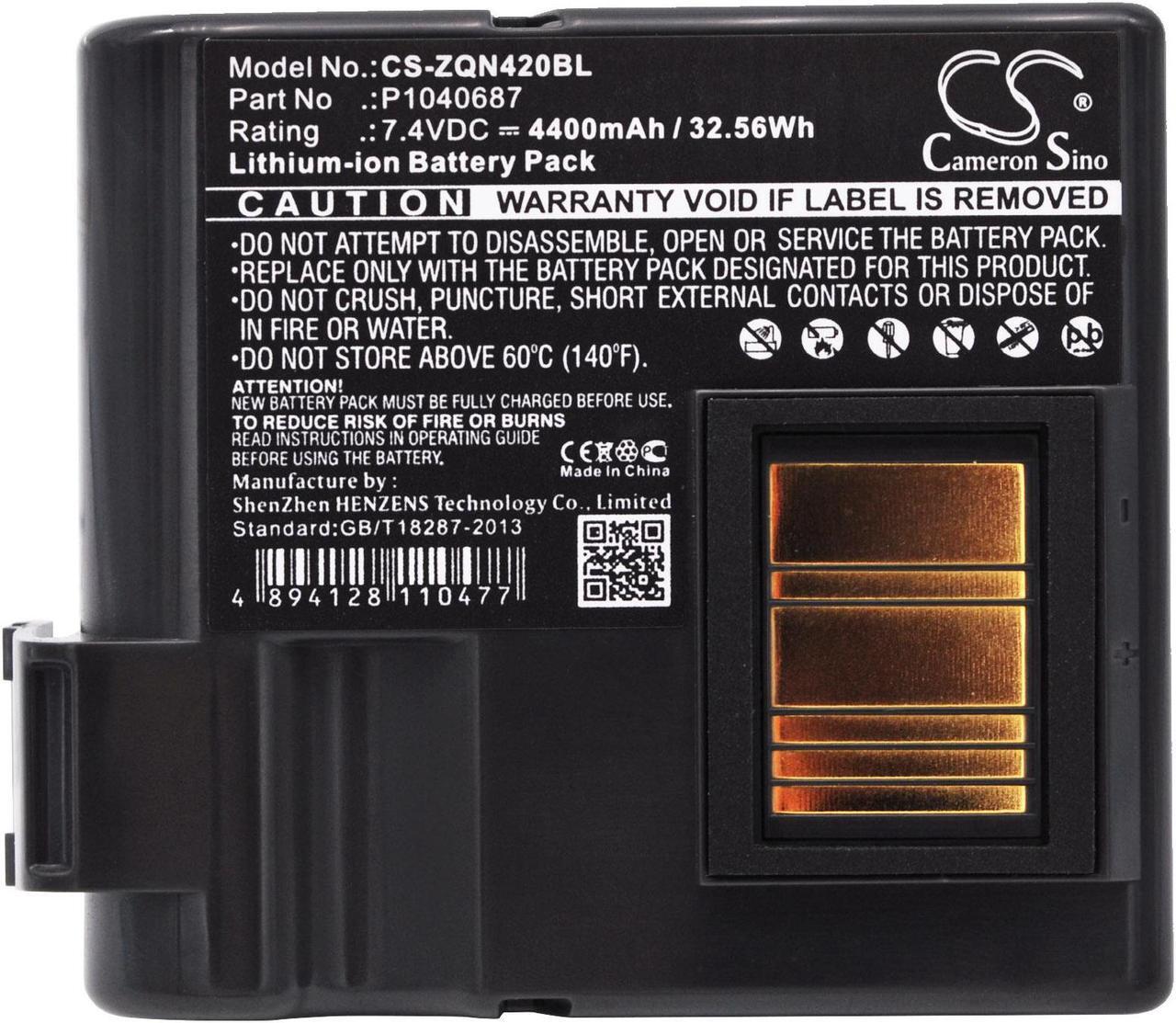 Alt view image 5 of 5 - Battery for Zebra QLN420 ZQ630 BTRY-MPP-68MA1-01 P1040687 P1050667-016 4400mAh