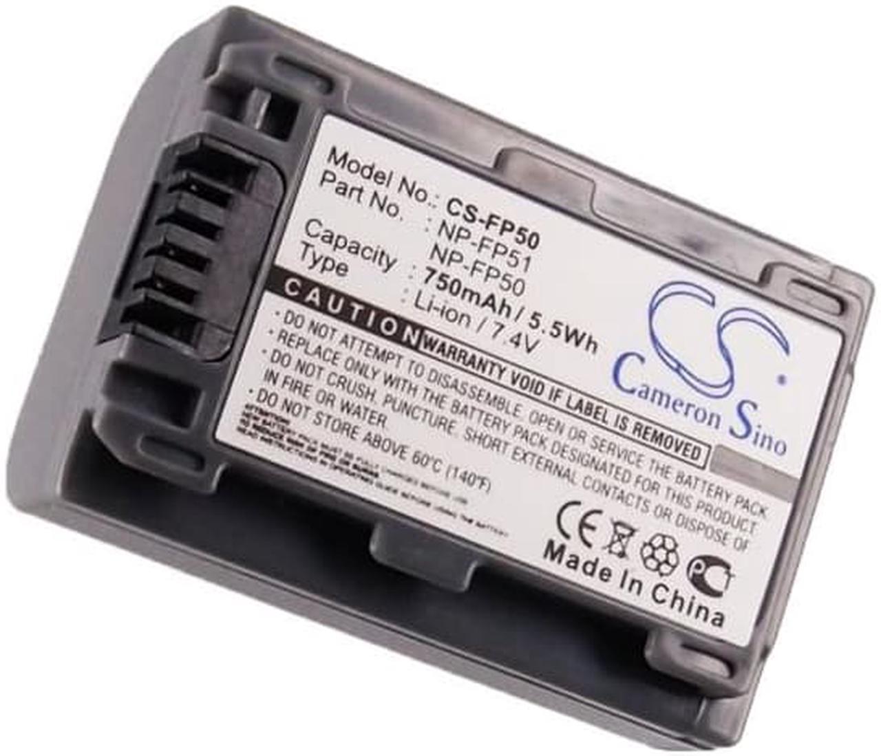 Alt view image 9 of 9 - 750mAh Battery For SONY NP-FP50, NP-FP30, NP-FP51