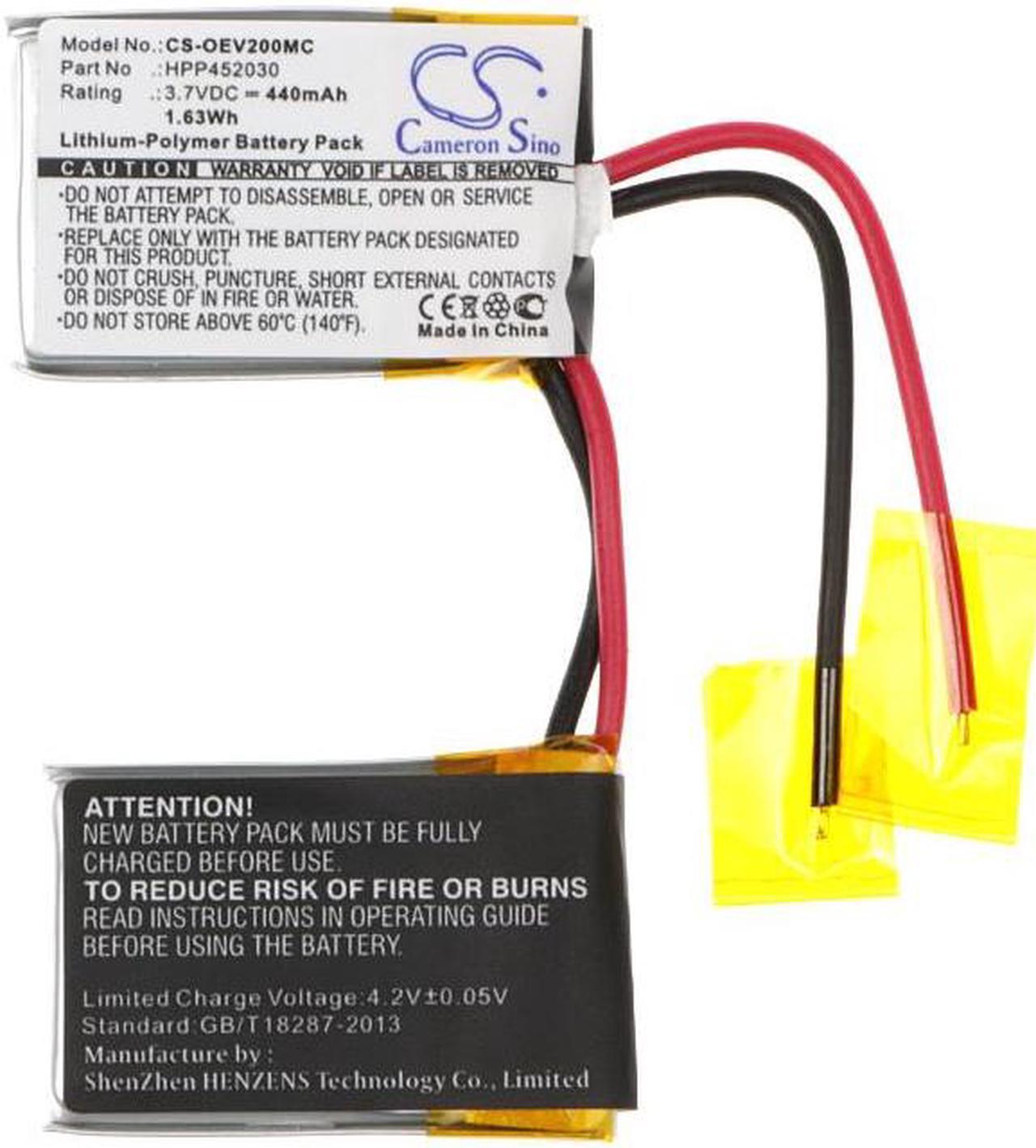 Alt view image 5 of 5 - Battery for Ocean EV0200 HPP452030 HPP 452030 452030PL Action CS-OEV200MC 440mAh