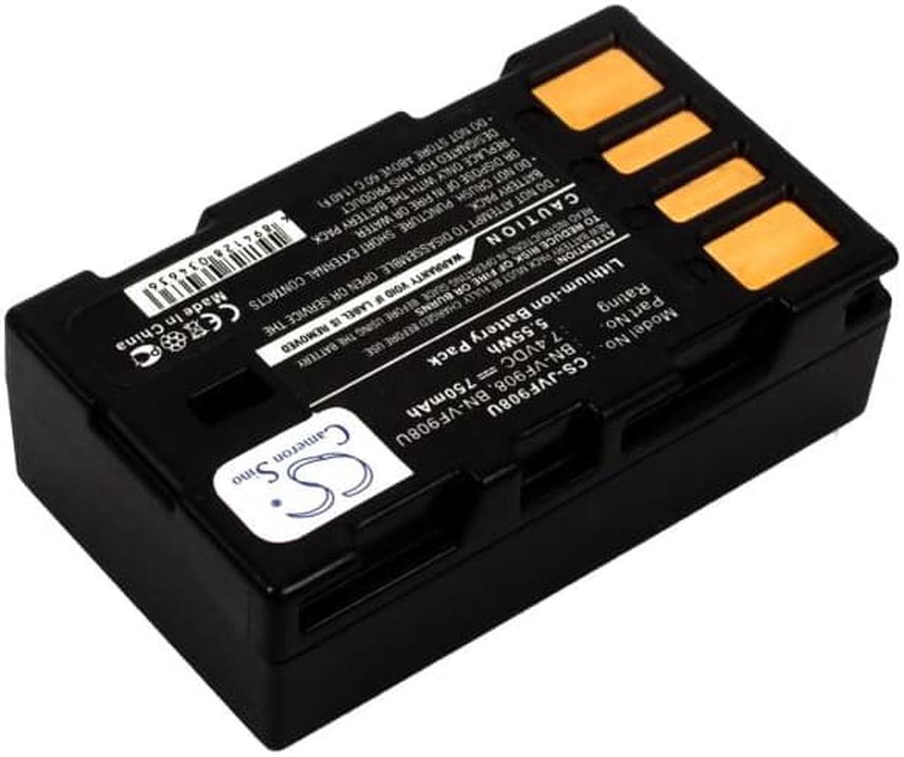 Alt view image 2 of 5 - Battery for JVC GZ-X900 GZ-X900EK GZ-X900U BN-VF908 BN-VF908U BN-VF908US 750mAh