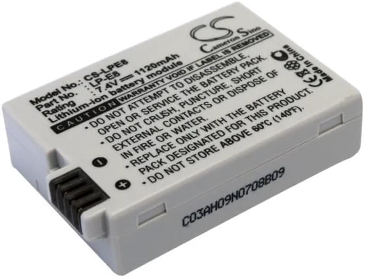 Main image of Battery for Canon EOS 550D 600D 700D Kiss X4 X5 X6i Rebel T2i T3i T4i T5i LP-E8