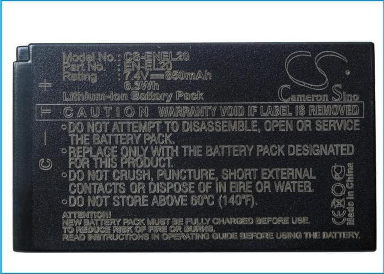 Alt view image 5 of 5 - Battery for Nikon 1 AW1 J1 J2 J3 S1 V3 Coolpix A P1000 P950 EN-EL20 EN-EL20a