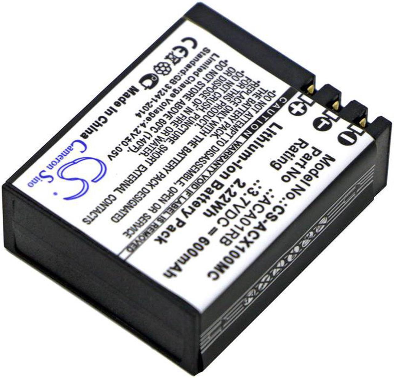 Alt view image 2 of 3 - Battery for ACTIVEON CX Gold Cx HD CXHD ACA01RB Camera CS-ACX100MC 3.7v 600mAh