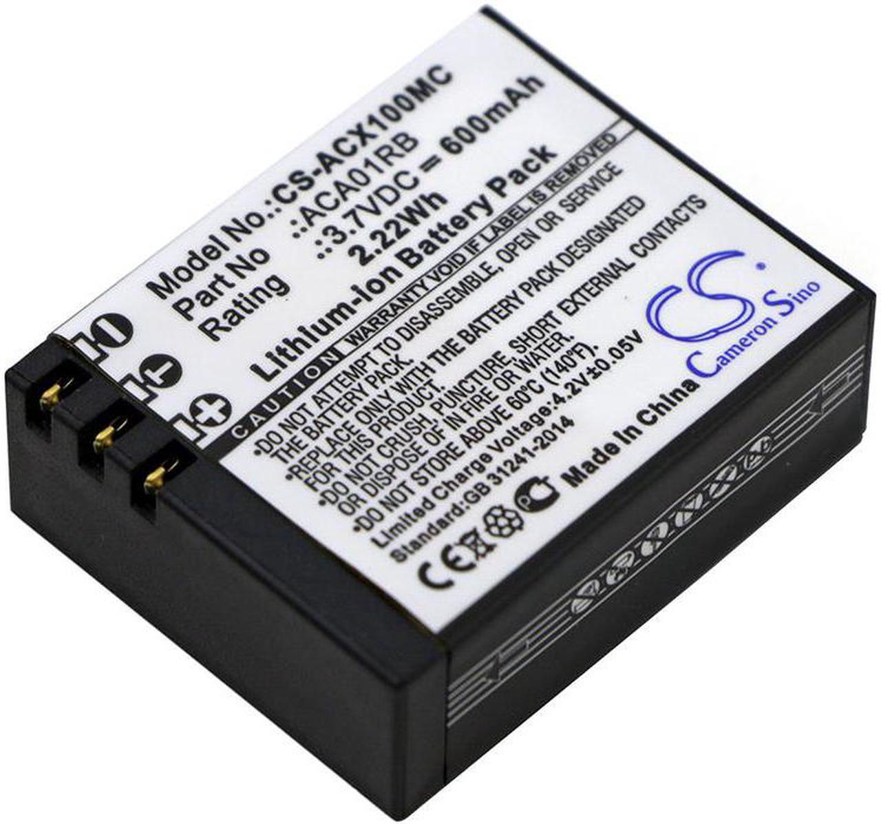 Main image of Battery for ACTIVEON CX Gold Cx HD CXHD ACA01RB Camera CS-ACX100MC 3.7v 600mAh