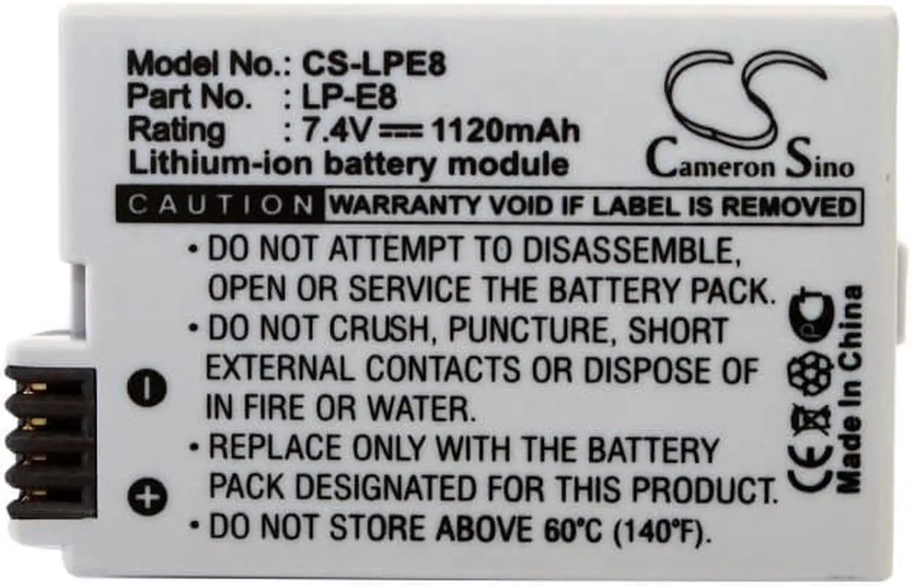 Alt view image 5 of 5 - Battery for Canon EOS 550D 600D 700D Kiss X4 X5 X6i Rebel T2i T3i T4i T5i LP-E8
