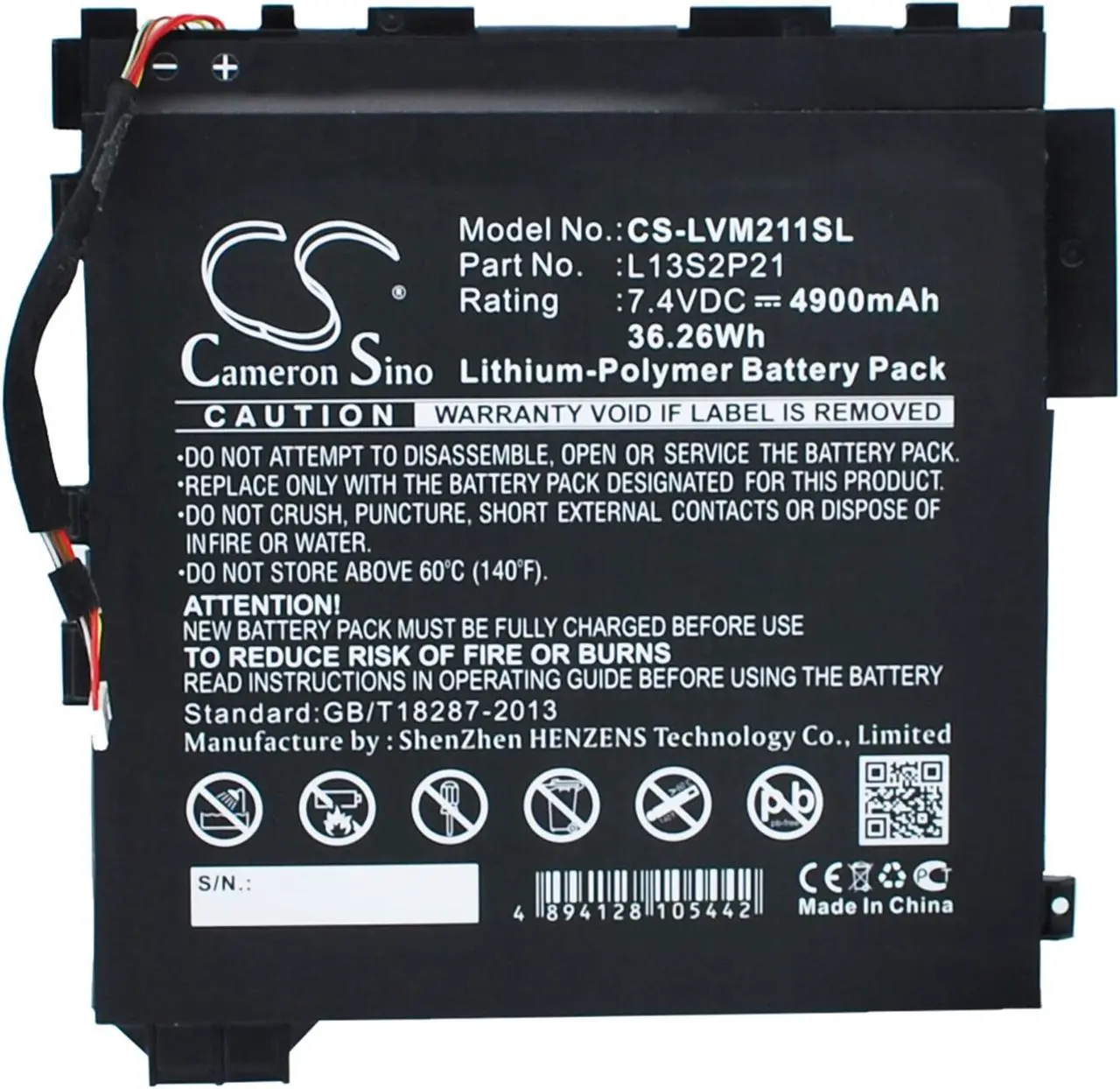 Main image of Battery for Lenovo Ideatab Miix 2 11 MIIX 211-TAB L13M2P23 L13S2P21 CS-LVM211SL