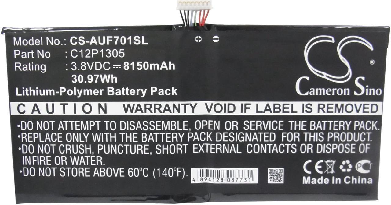 Alt view image 5 of 6 - Battery for Asus K00C TF701T Transformer C12P1305 Tablet CS-AUF701SL 3.8v 8150mA