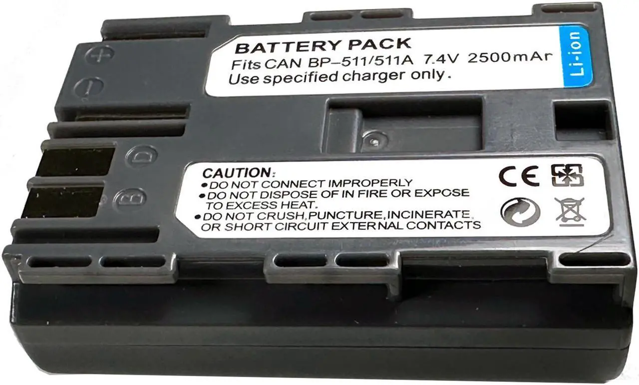 Alt view image 4 of 5 - Battery for Canon bp-511 bp-511a bp-512 bp511 bp-522 bp-508 bp-535 bp-514 bp535 bp512 bp514 bp522