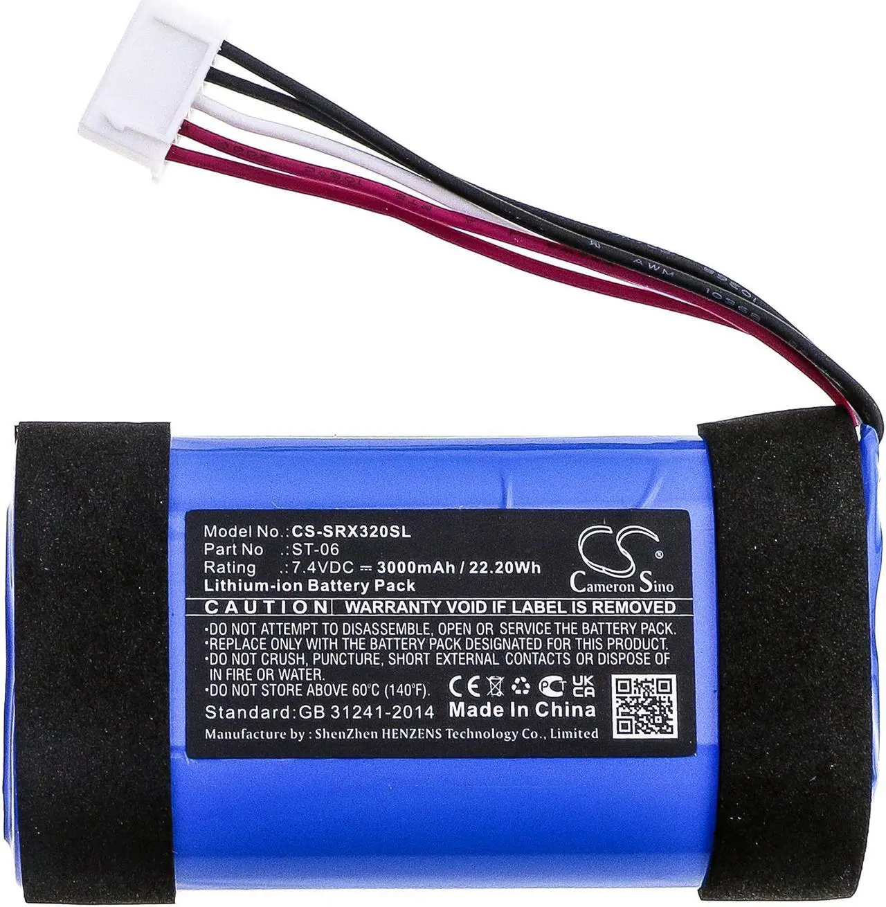 Alt view image 3 of 6 - Battery for Sony SRS-XB31 ST-06 Bluetooth Speaker CS-SRX320SL 3000mAh 22.20Wh