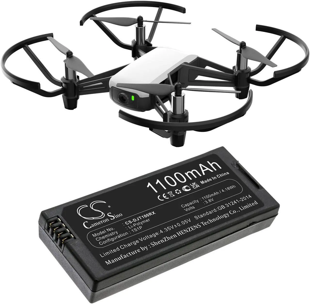 Alt view image 4 of 4 - Battery for DJI Tello T01 Drone Intelligent Flight CS-DJT100RX 3.8v 1100mAh