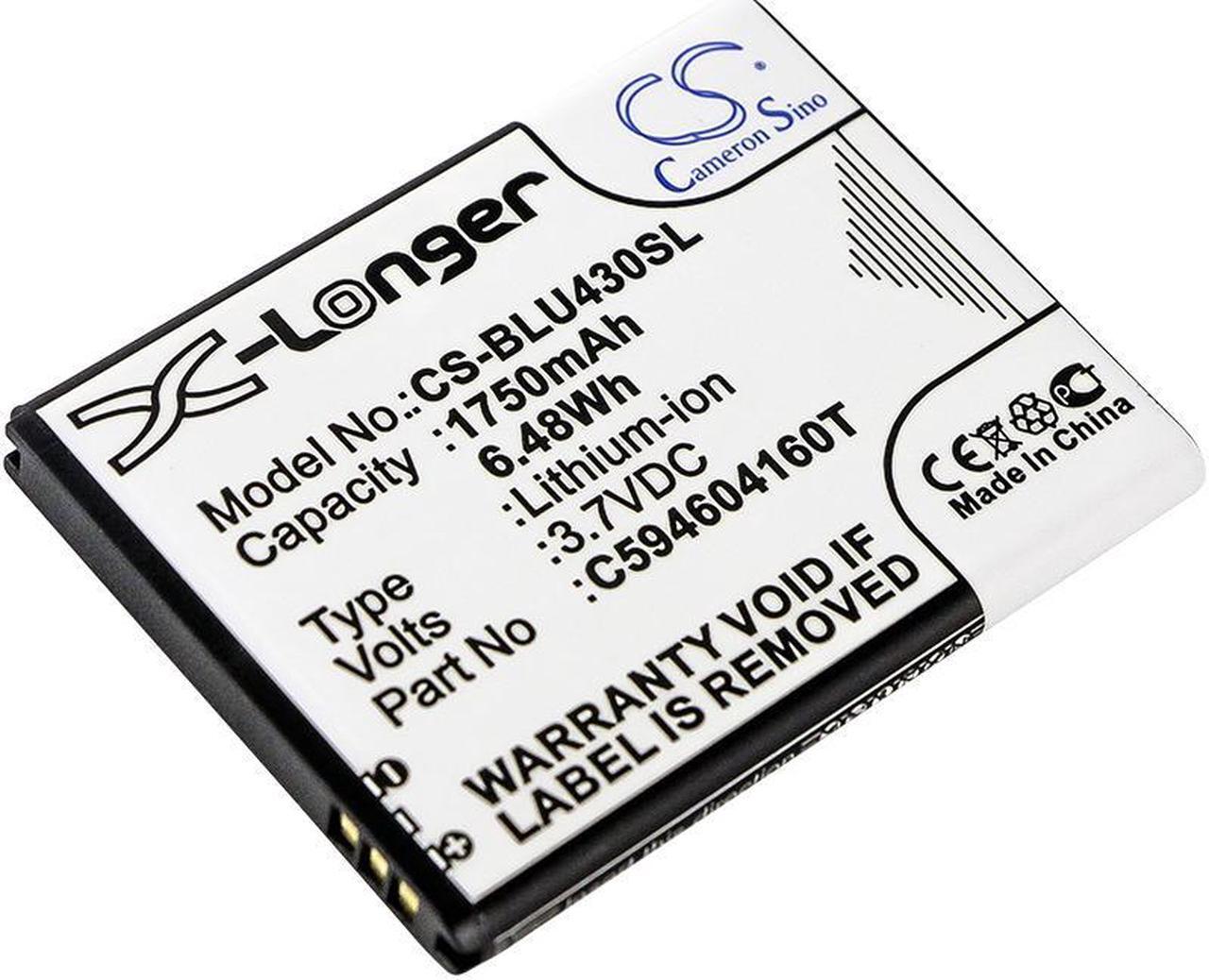 Main image of Battery for BLU D910A VIVO 4.3 C594604160T Mobile SmartPhone CS-BLU430SL 1750mAh