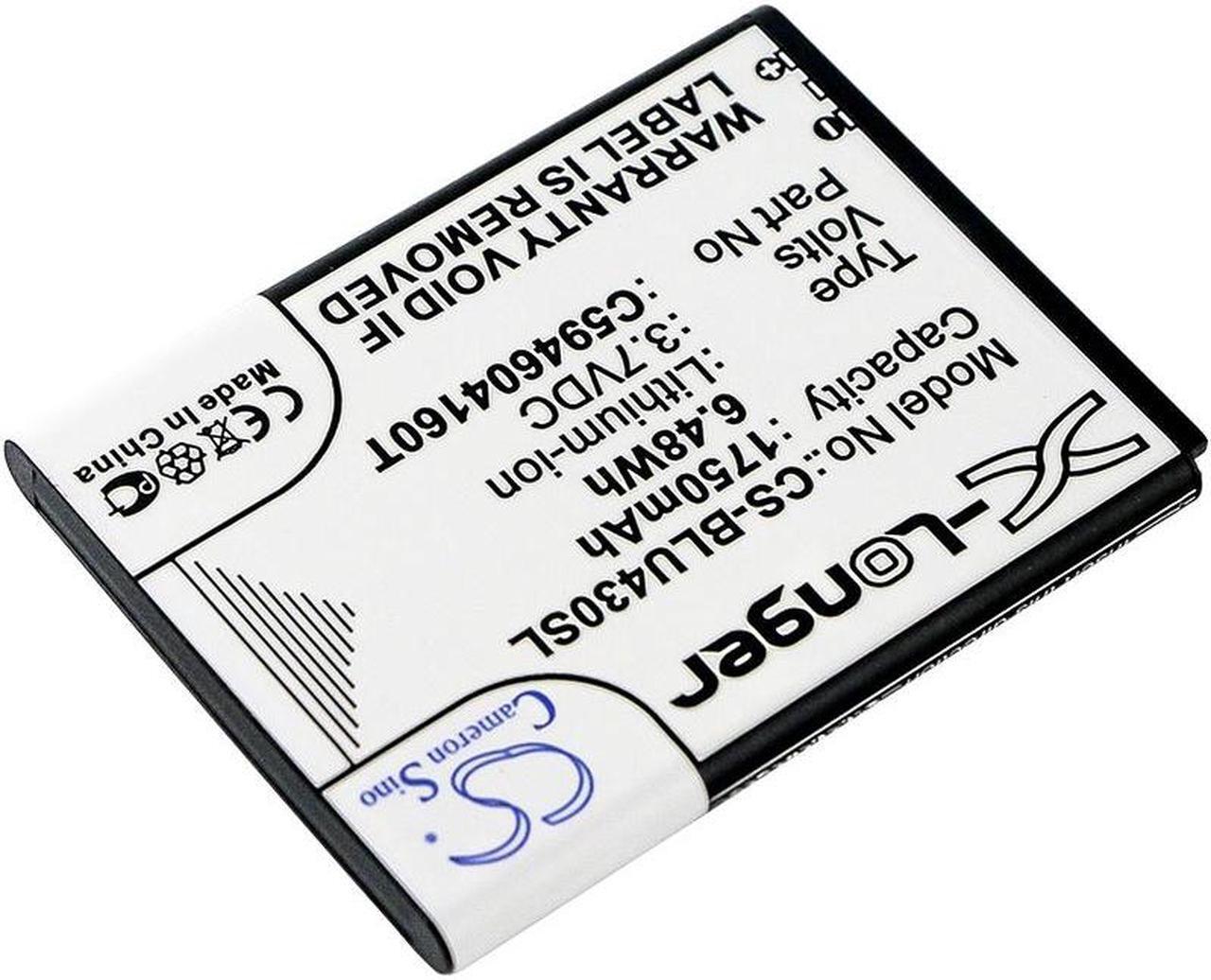 Alt view image 2 of 5 - Battery for BLU D910A VIVO 4.3 C594604160T Mobile SmartPhone CS-BLU430SL 1750mAh