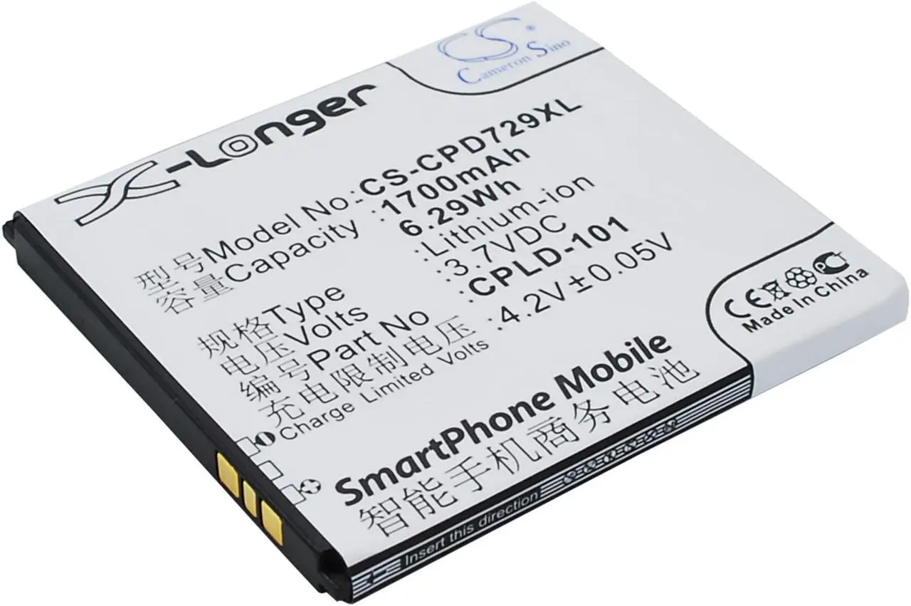 Alt view image 3 of 5 - Battery for Coolpad 7290 CPLD-101 Mobile SmartPhone CS-CPD729XL 3.7v 1700mAh