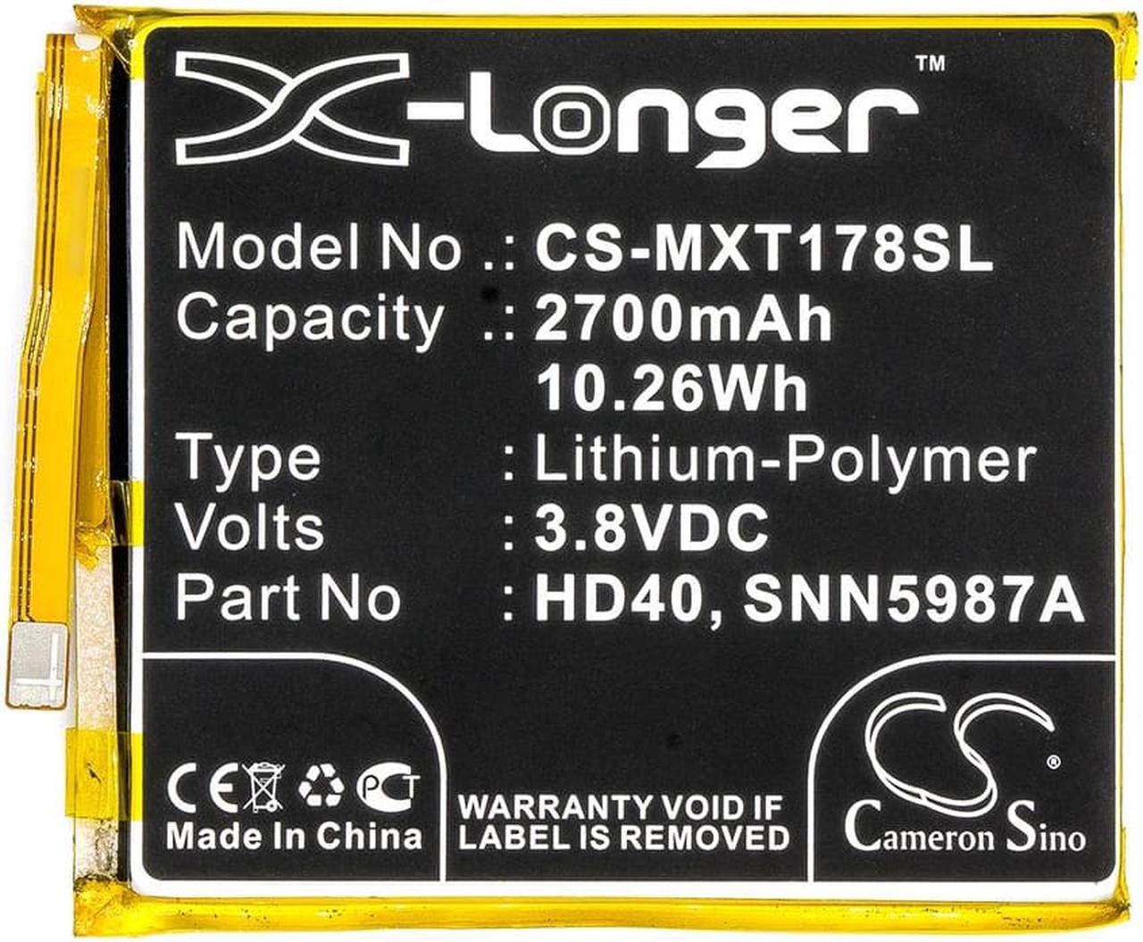 Alt view image 5 of 6 - Battery for Motorola Moto Z Force 2nd gen Z2 XT1789-01 HD40 SNN5987A CS-MXT178SL
