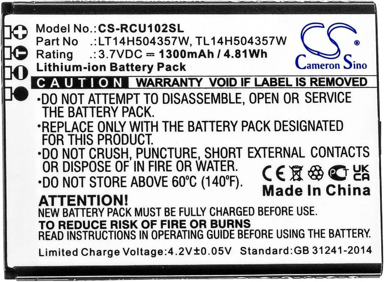 Alt view image 3 of 4 - Battery for AT&T Flip IV U102AA Cricket U102AC Cingular LT14H504357W TL14H504357