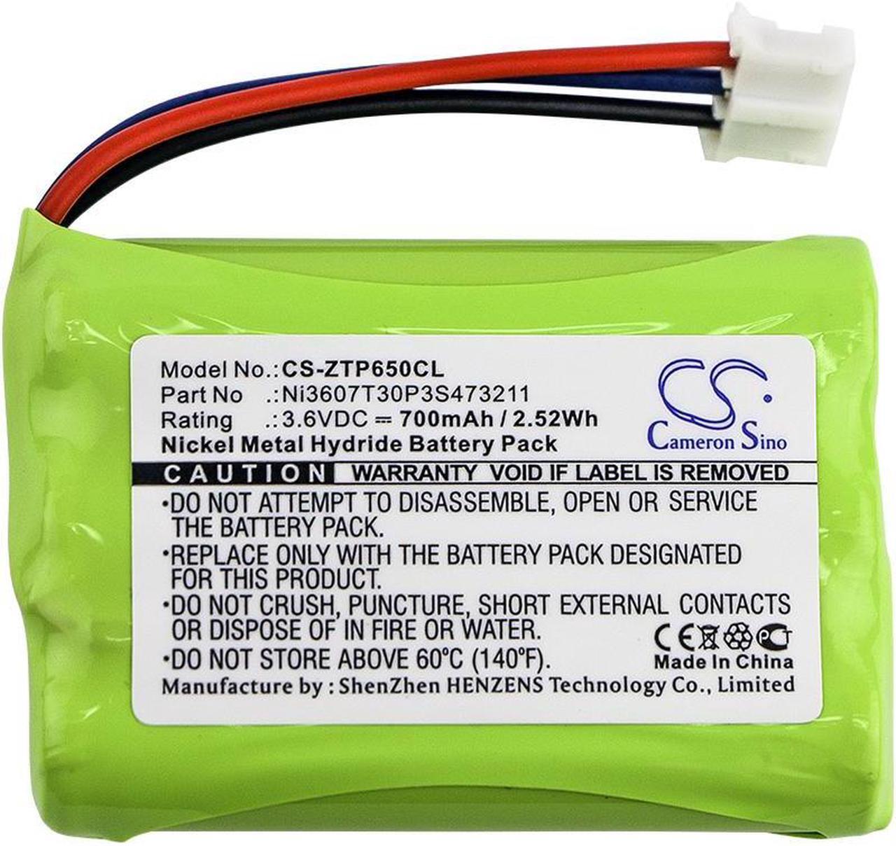 Alt view image 3 of 4 - Battery for ZTE WP650 WP850 Ni3607T30P3S473211 Cordless Phone CS-ZTP650CL 700mAh
