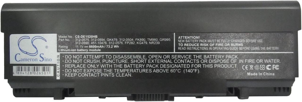Alt view image 5 of 5 - Battery for DELL Inspiron 1520 1720 Vostro 1500 1700 312-0504 GK479 312-0590