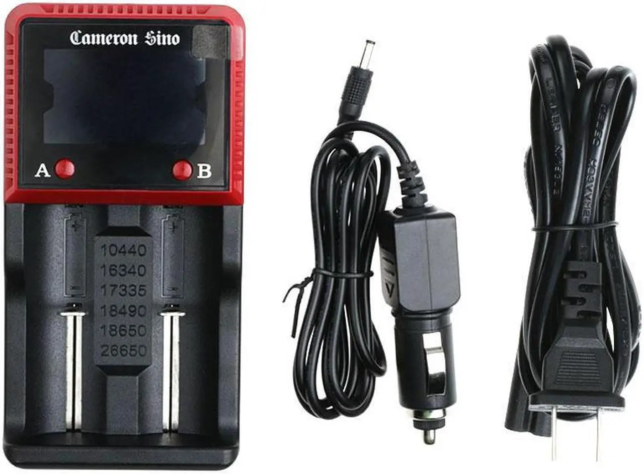 Alt view image 5 of 5 - Battery Charger for 10440 17500 18350 18500 25500 26650 AA AAA w/US AC&Car cord