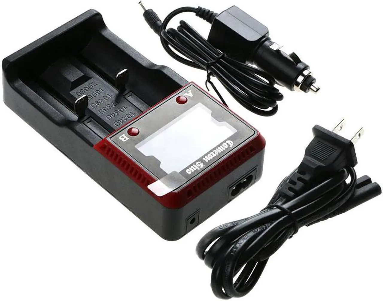 Alt view image 2 of 5 - Battery Charger for 10440 17500 18350 18500 25500 26650 AA AAA w/US AC&Car cord