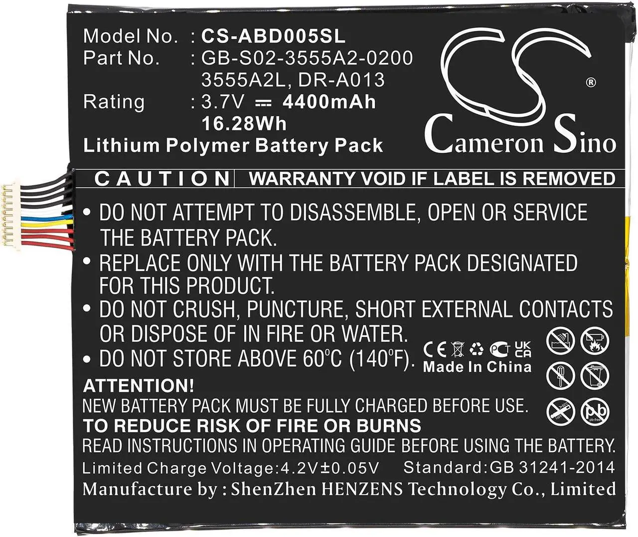 Alt view image 4 of 6 - 4400mAh GB-S02-3555A2-0200 Battery for Amazon Kindle Fire, D01400, S2012-002-D, 58-000015, S2012-002