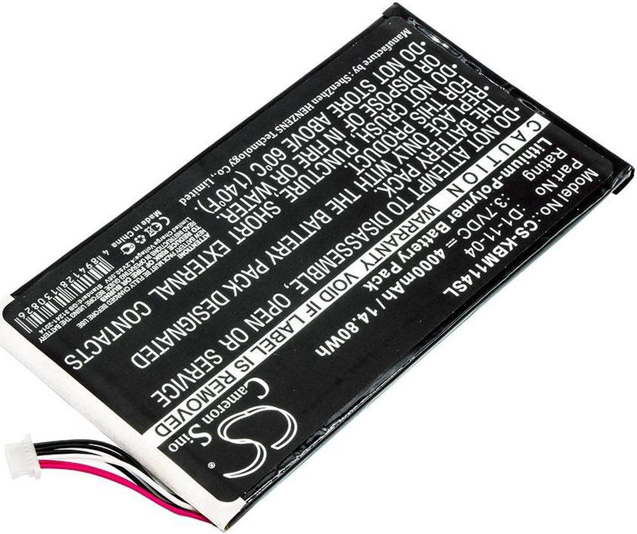 Alt view image 2 of 4 - Battery for Kobo K080-KDN-B Vox D1-11-04 E-book E-reader CS-KBM114SL 4000mAh