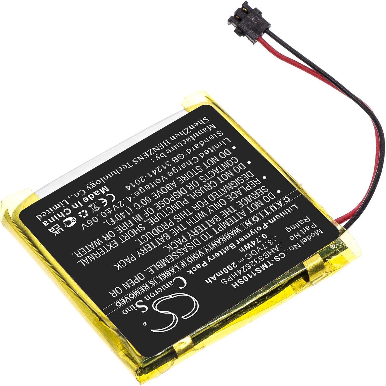 Alt view image 2 of 6 - Battery for TomTom Spark Cardio 2 + Music GPS AHB332824HPS CS-TMS110SH 200mAh