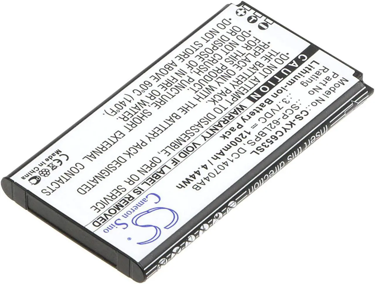 Alt view image 2 of 5 - Battery for Kyocera C6530 C6530N Hydro Life 4G DC140704AB SCP-62LBPS CS-KYC653SL