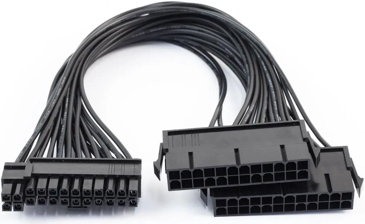 Alt view image 3 of 3 - 3 Pack 24Pin Dual PSU ATX Power supply adapter cable for Ether Mining 30cm QTY 3