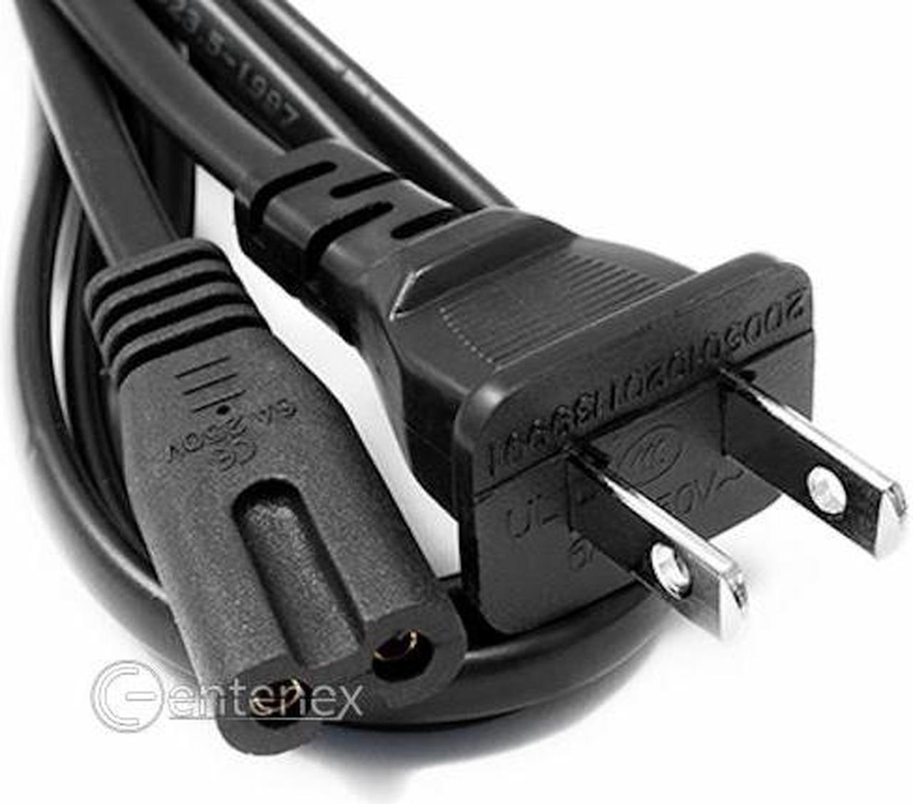 Main image of 5 Foot AC Power Cord 2 Two Prong Extension Cable for Xbox Playstation 2 PS2 Sega LCD Monitor