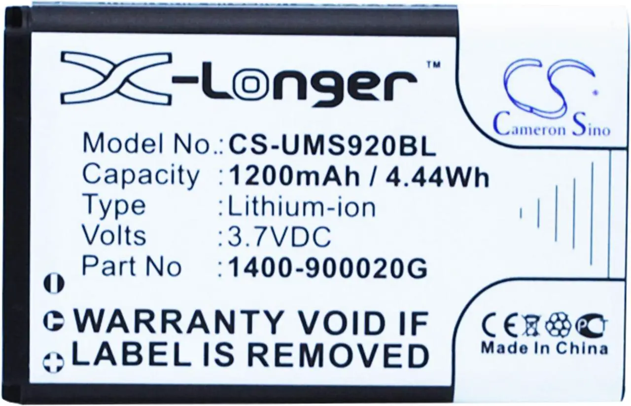 Main image of Battery for Unitech 1400-900020G Wireless Barcode Scanner MS920 1200mAh NEW