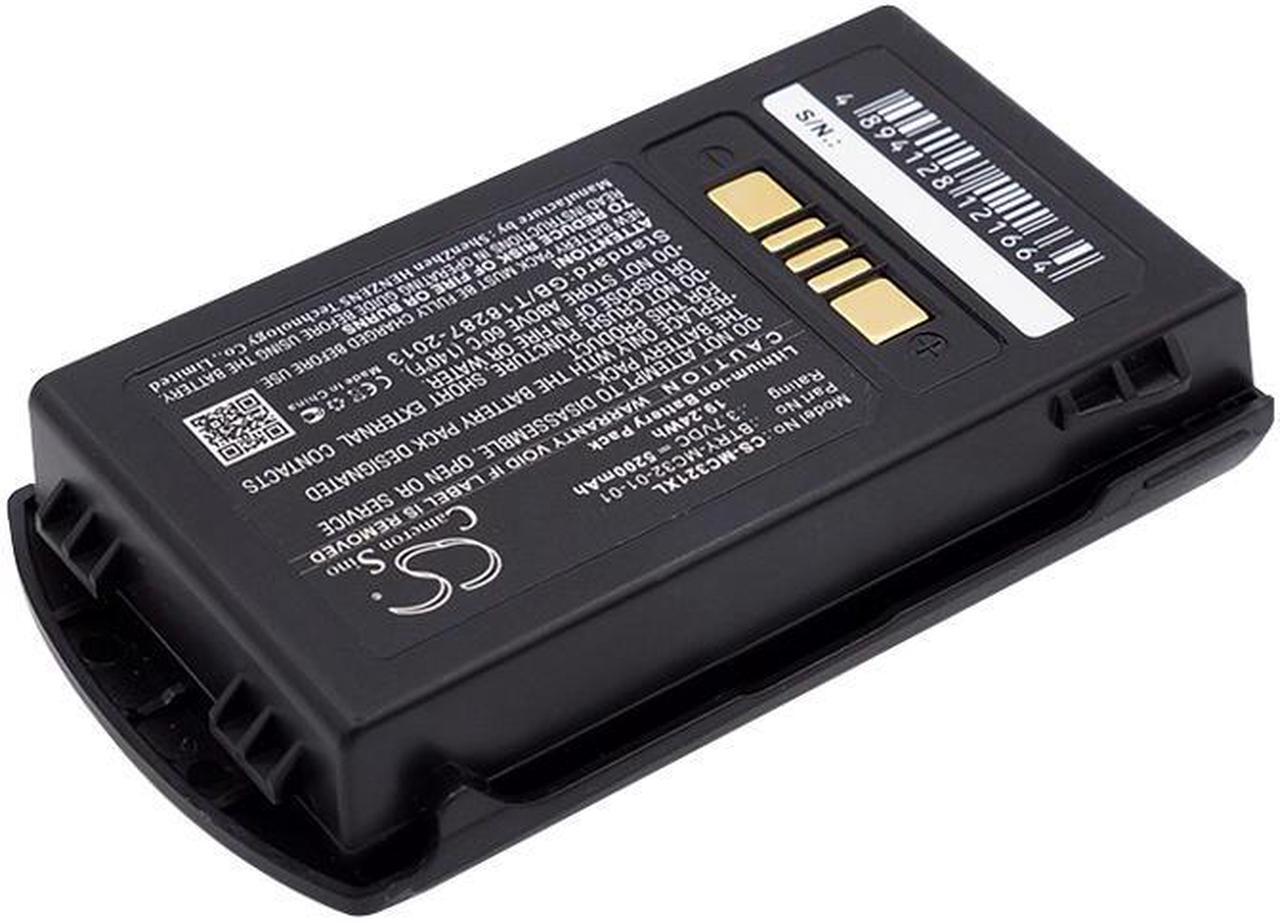Alt view image 2 of 3 - Battery for Motorola Zebra MC3200 MC3300 82-000012-01 BTRY-MC32-52MA-01 5200mAh