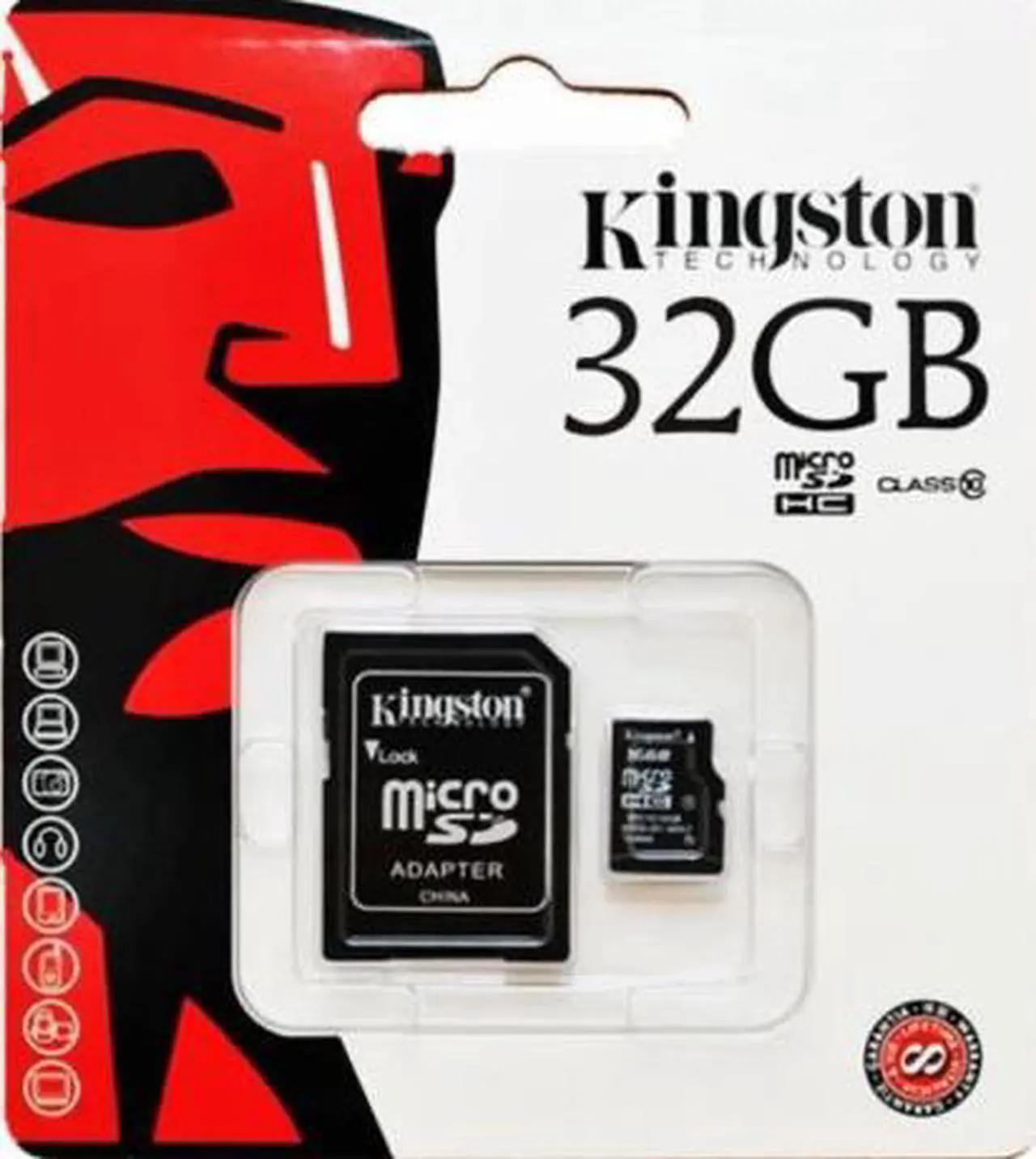 Main image of Kingston 32GB 32G MicroSDHC Micro SD HC SDHC Memory Card UHS-1 Class 10 C10 SDC10/32GB W/ Adapter + Retail Packing