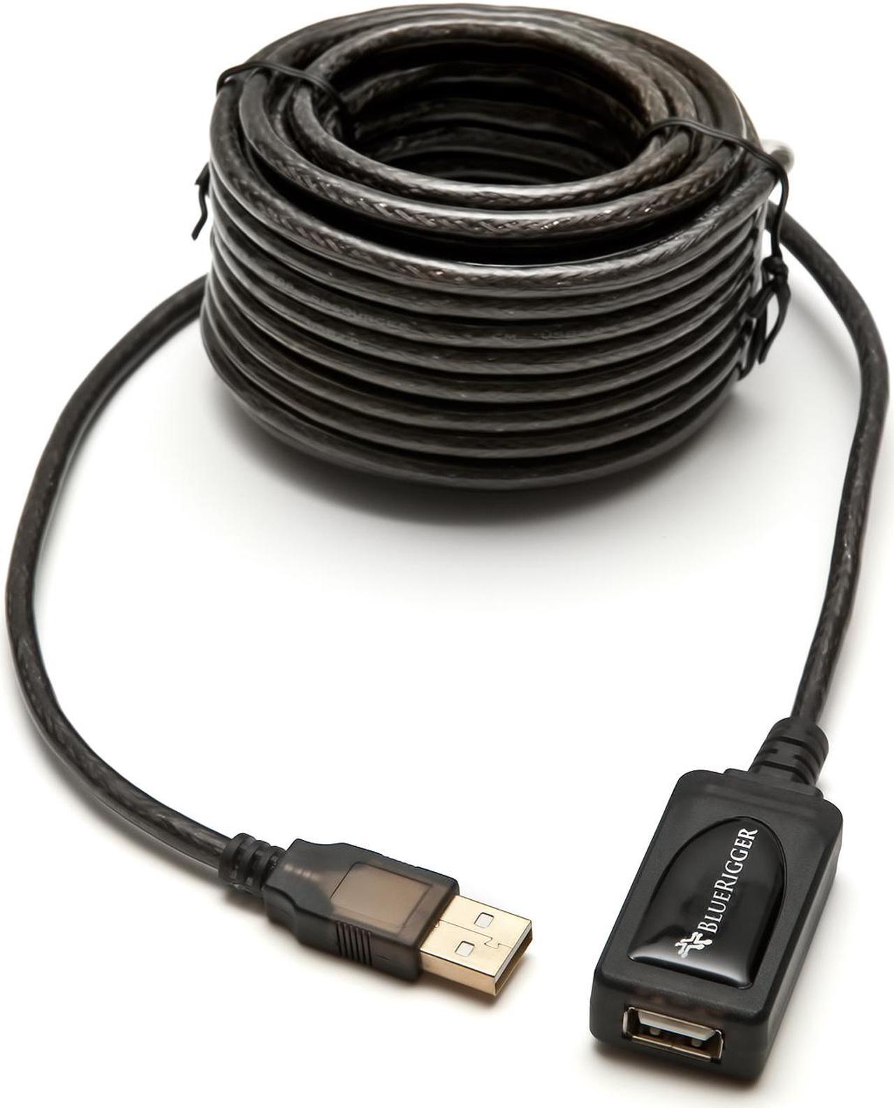 BlueRigger USB 2.0 Type A Male to A Female Active Extension / Repeater Cable - 32 Feet (10M)