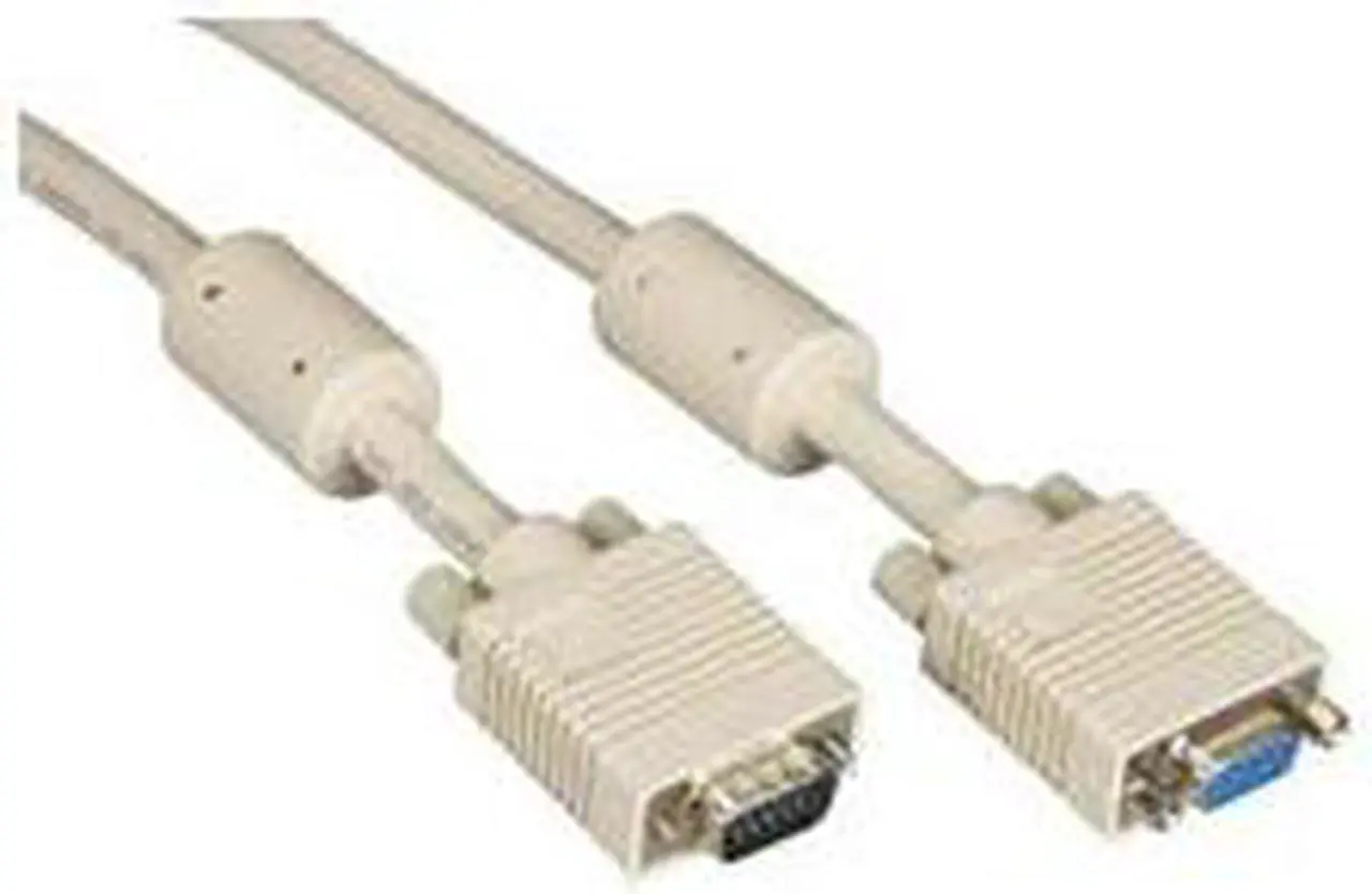 Main image of Black Box EVNPS06-0005-MF VGA Video Cable with Ferrite Core - Male/Female, Beige, 5 ft.