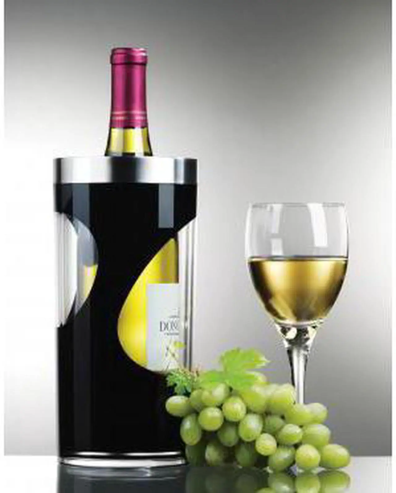 Alt view image 3 of 13 - Prodyne A903b Black Wine Cooler Two Tone Iceless Swirl Design