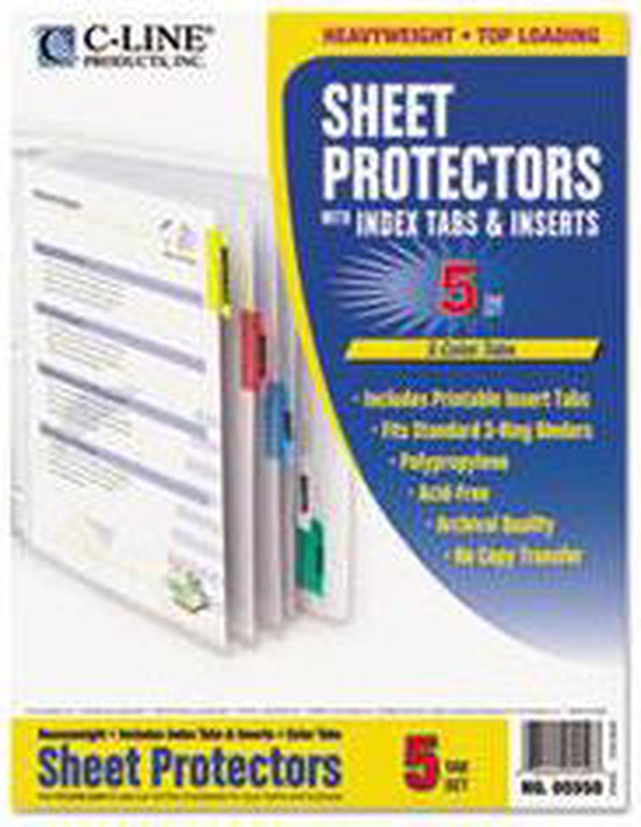 Main image of C-Line Sheet Protectors with Index Tabs Assorted Color Tabs 2" 11 x 8 1/2 5/ST