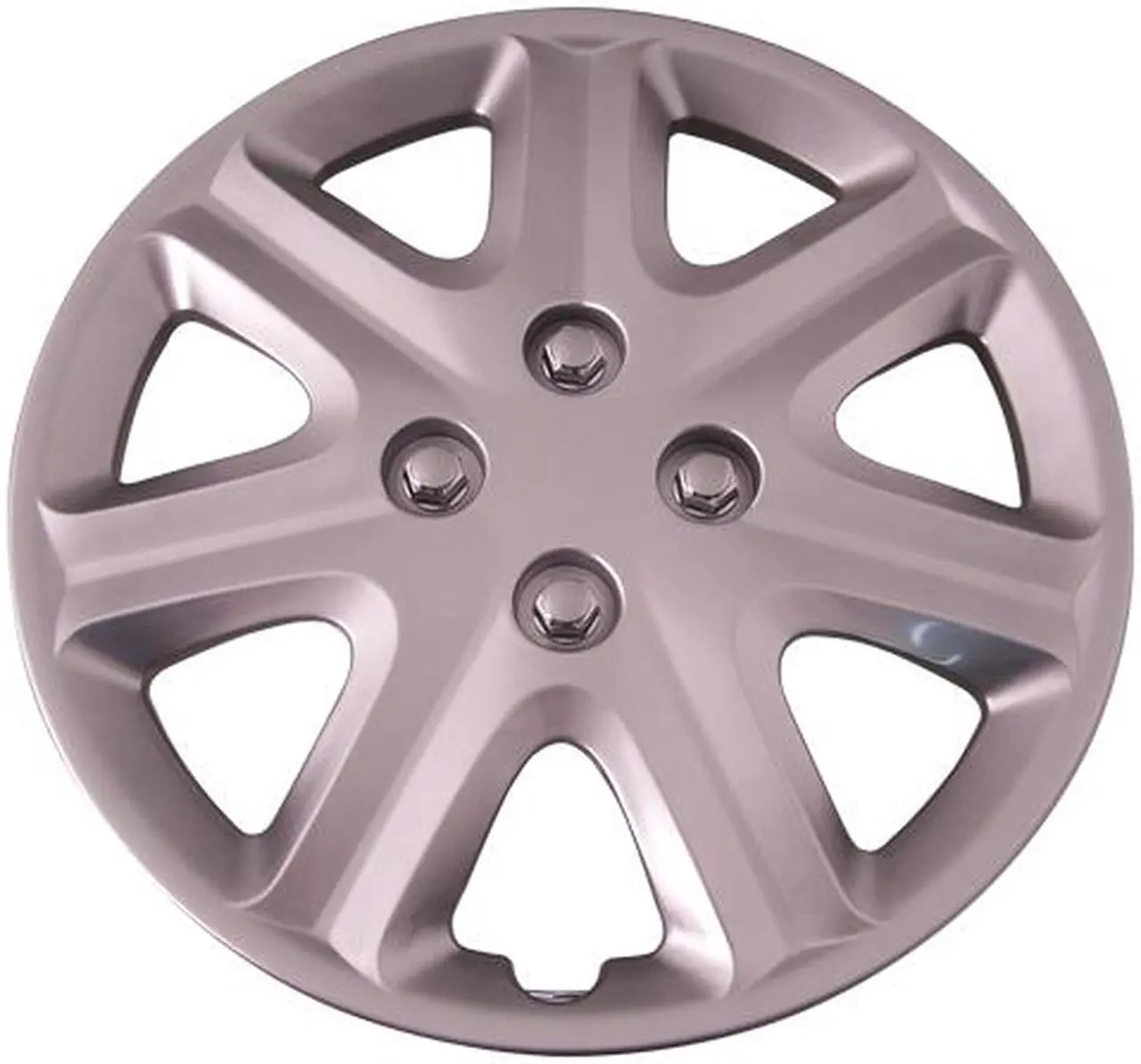 Alt view image 2 of 3 - Set of 4 Silver 15 Inch (Honda Civic Replica Hubcaps) 7 Spoke Universal Wheel Covers with Clip Retention - Aftermarket: IWCB8902/15S