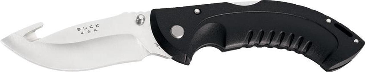 Alt view image 2 of 2 - Buck Folding Omni Hunter 12Pt Guthook Knife Select 398BKG 5811