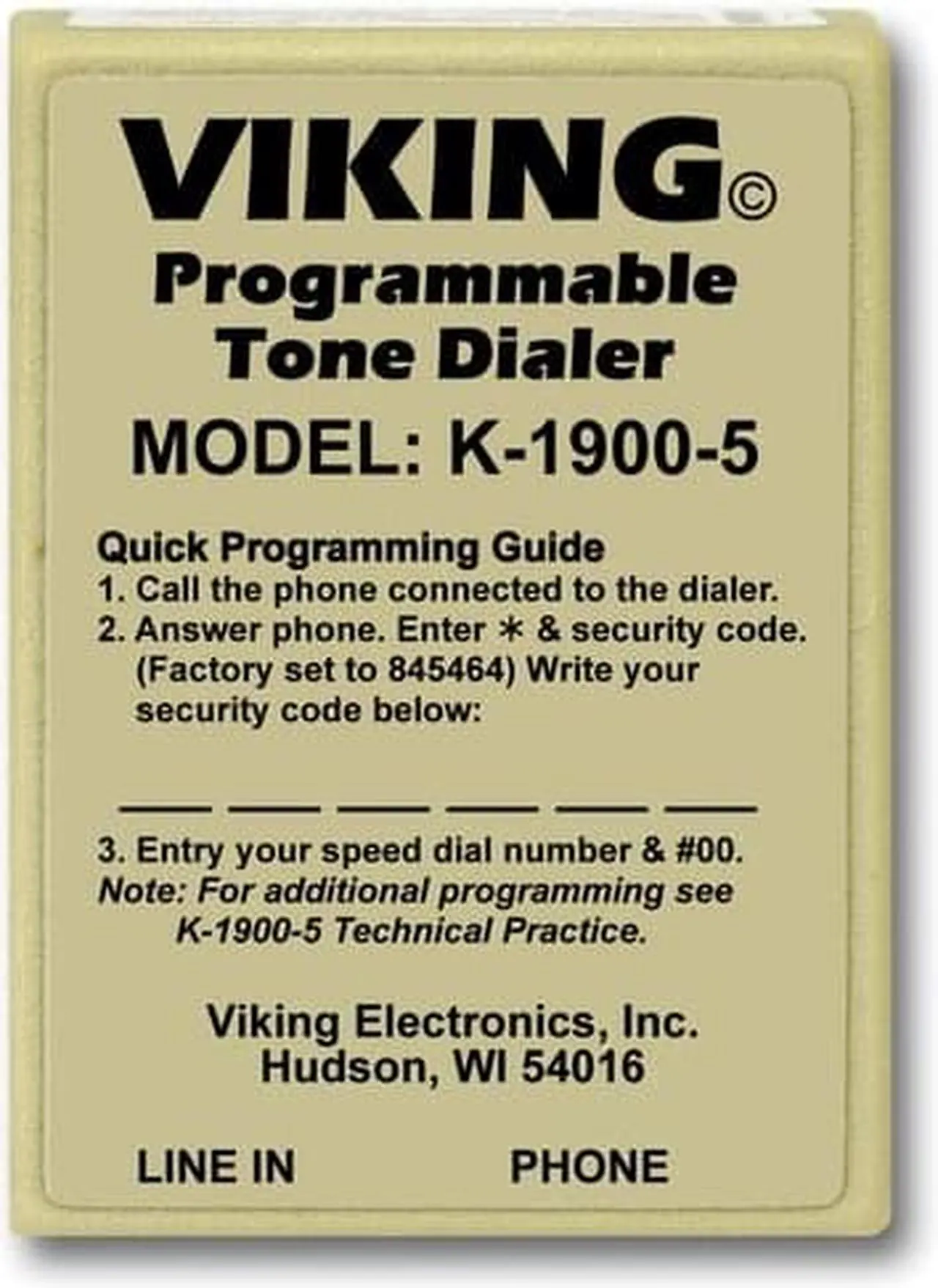 Alt view image 7 of 13 - Viking Electronics - K-1900-5 - Viking Electronics K-1900-5 Touch Tone Dialer - 2.1 Width x 1 Depth x 2.9 Height