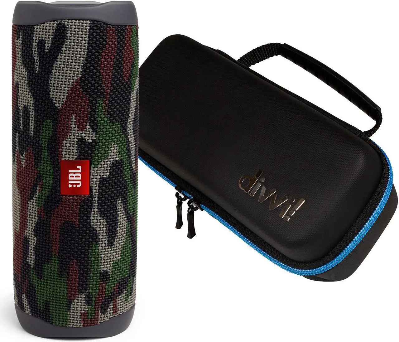 Main image of JBL Flip 5 Camoflage Portable Bluetooth Speaker w/divvi! Hardshell Case