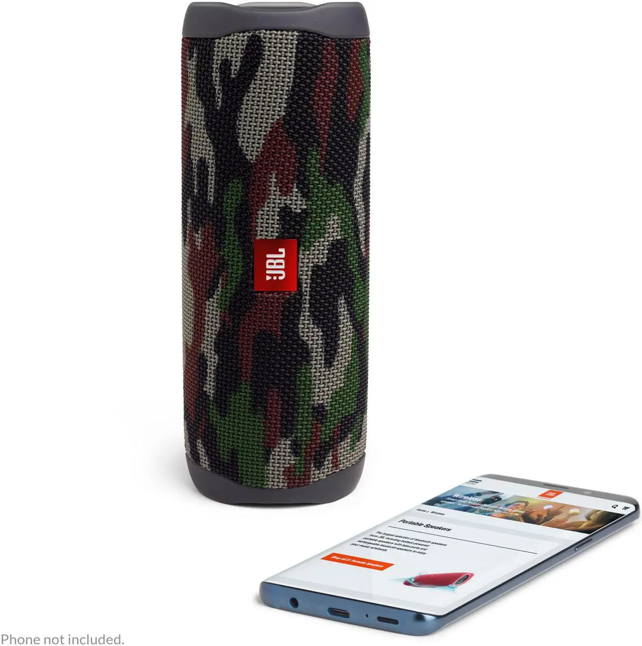 Alt view image 3 of 4 - JBL Flip 5 Camoflage Portable Bluetooth Speaker w/divvi! Hardshell Case