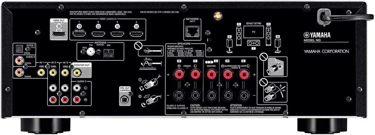 Alt view image 4 of 10 - Yamaha RX-V483 Network AV Receiver