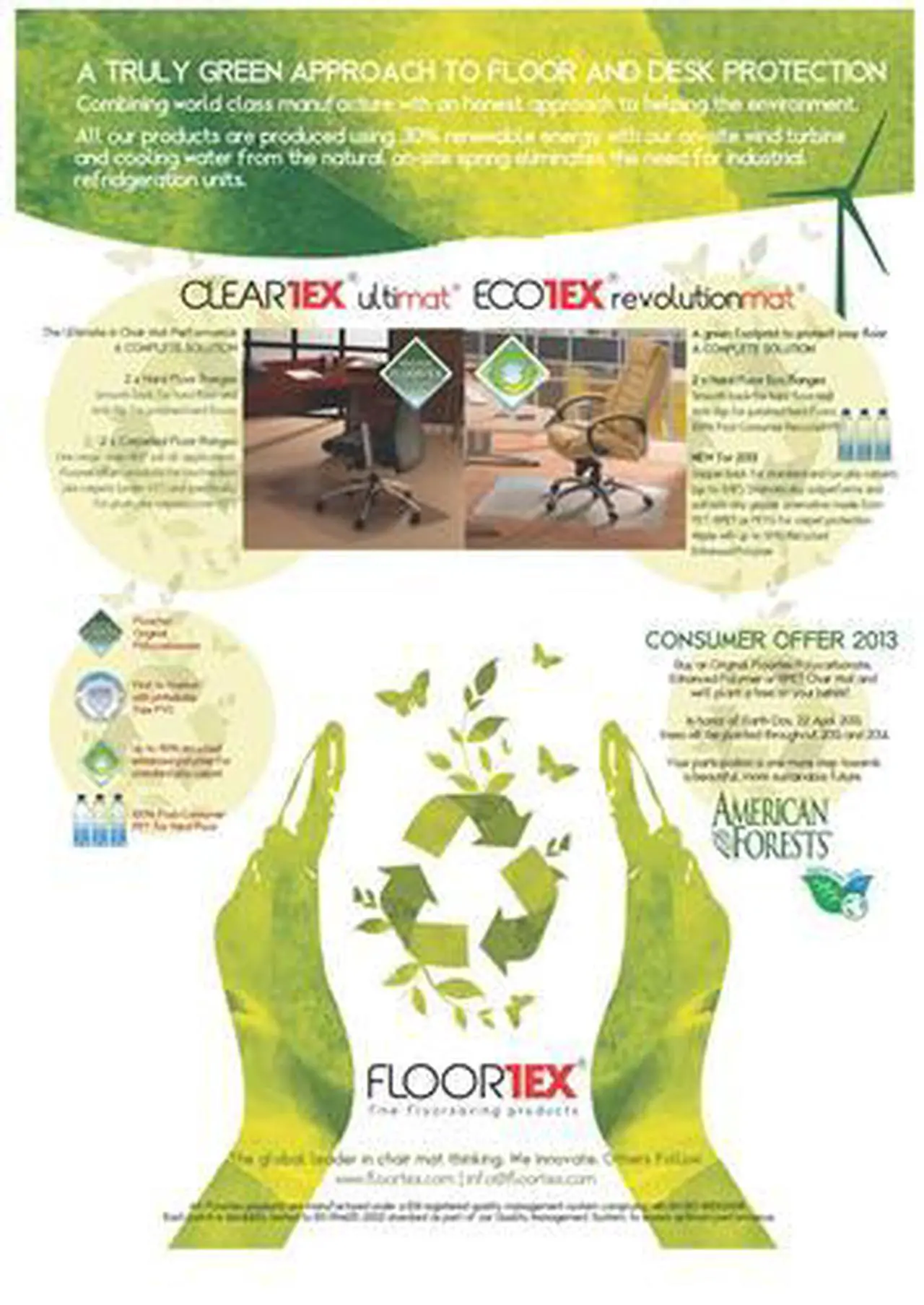 Alt view image 2 of 20 - Floortex Eco-friendly Chairmat Rectangle 30"x48" Clear ECO113048EP