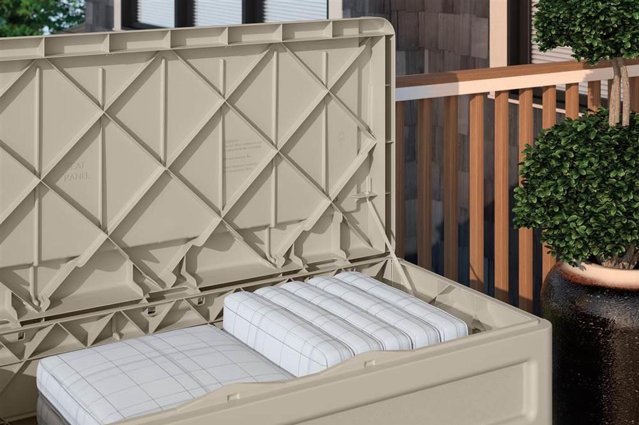Alt view image 4 of 20 - Suncast Corporation DB7500 73 Gallon Taupe Deck Box