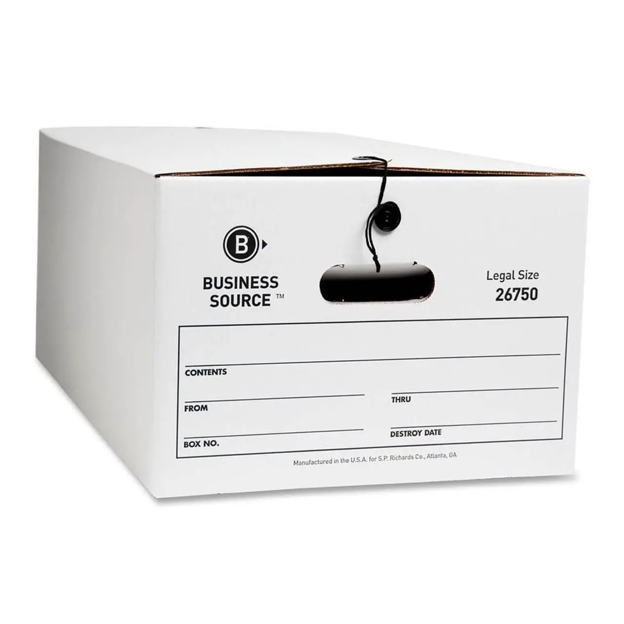 Alt view image 3 of 7 - Business Source Storage Boxes Legal 350 lbs. 15"x24"x10" 12/CT White 26750